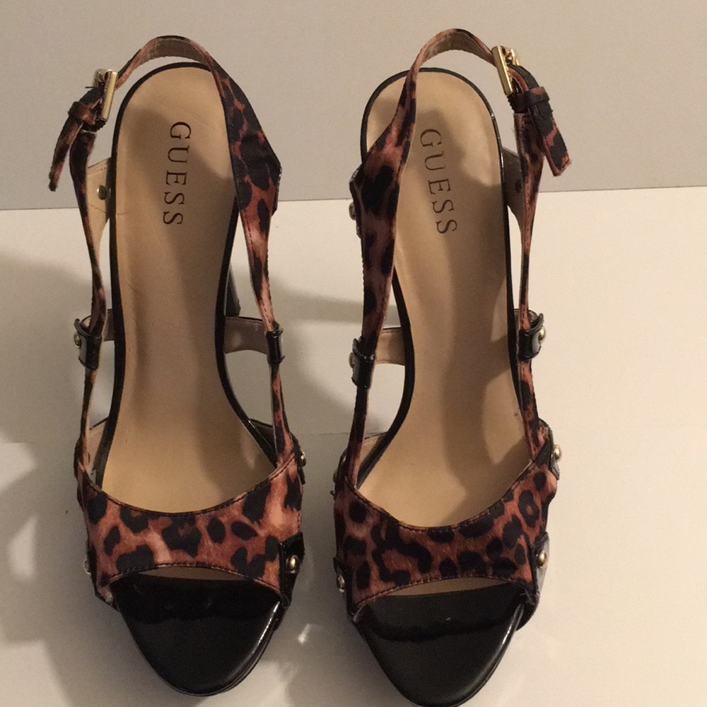 Guess Leopard Platform Heel